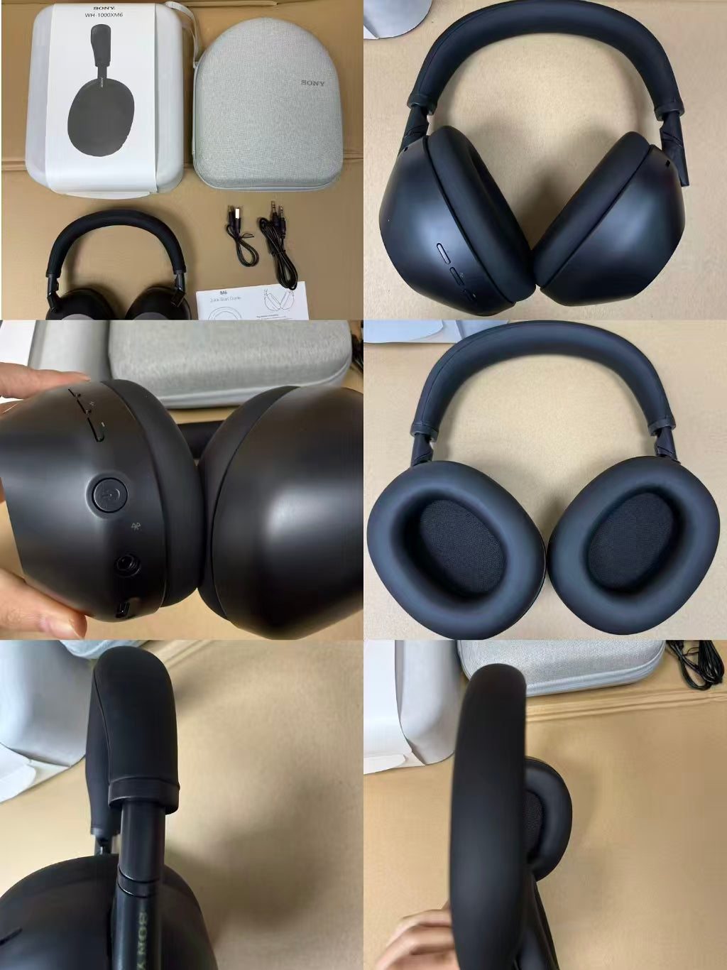 Black Sony WH-1000XM6 headphone detail