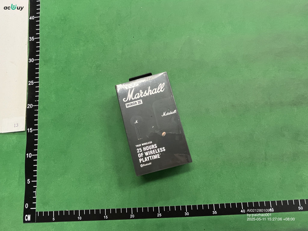 Black Marshall Minor III wireless earbuds and charging case
