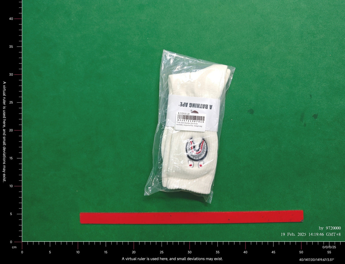 BAPE sock packaging detail