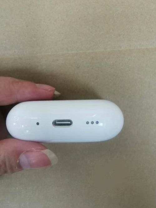 AirPods Pro 3 charging case viewed from the USB-C port