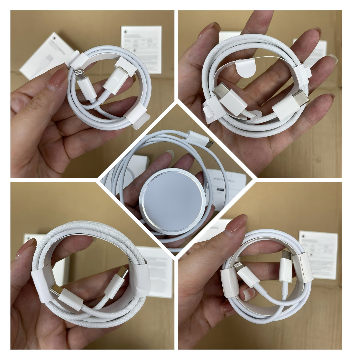 Apple charging cables and MagSafe Charger