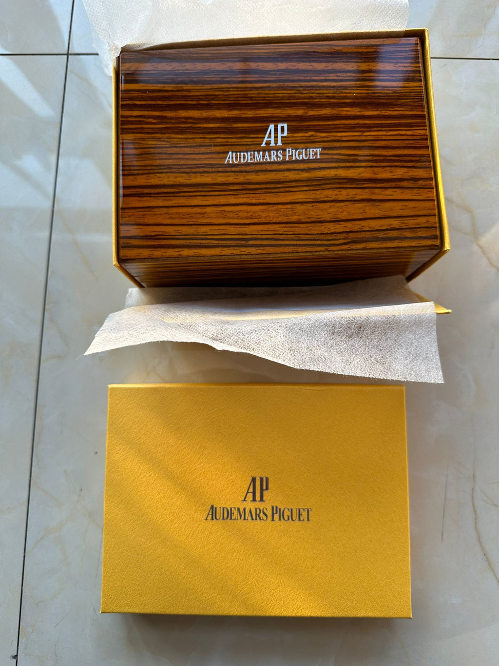 Audemars Piguet watch with its presentation box