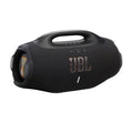 Black JBL Boombox 4 portable Bluetooth speaker on a white background