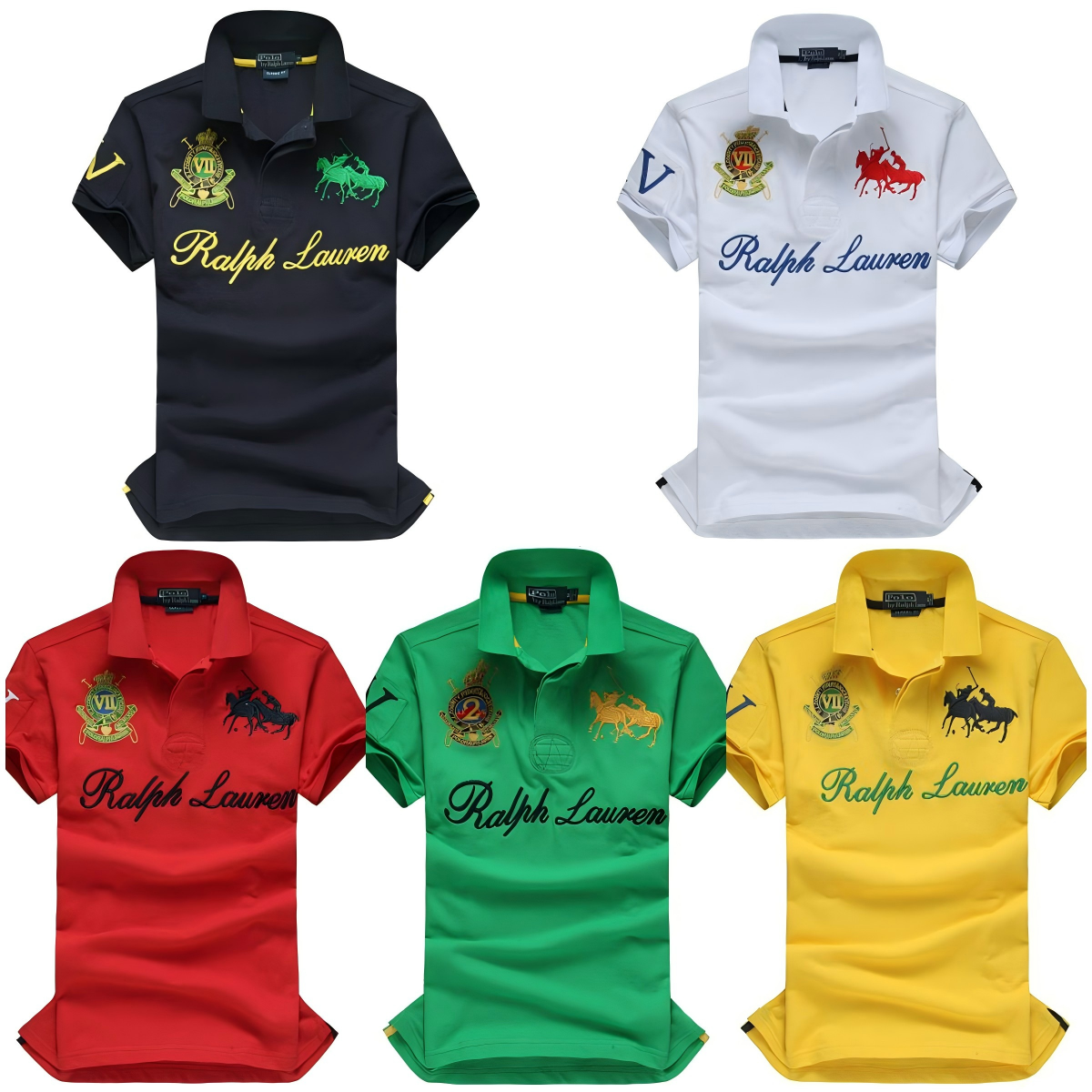 Polo shirt color reference image showing available color examples