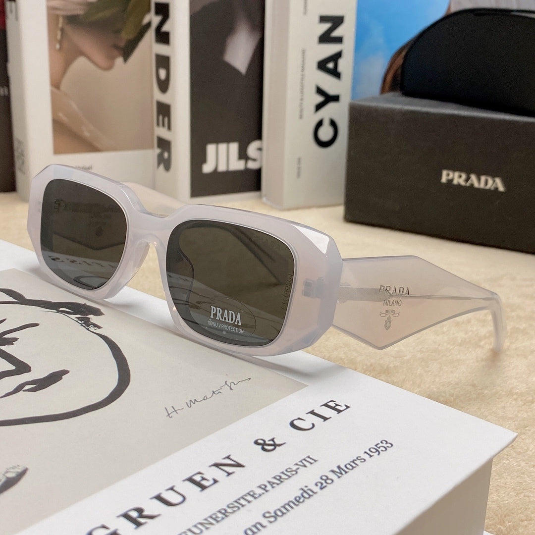 Black Prada Milano square sunglasses with grey lenses