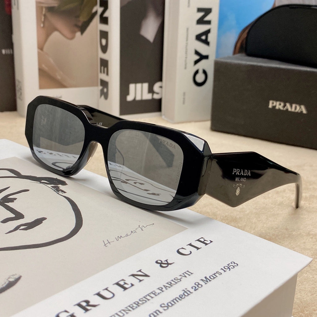 Translucent white Prada Milano square sunglasses