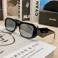 Translucent white Prada Milano square sunglasses