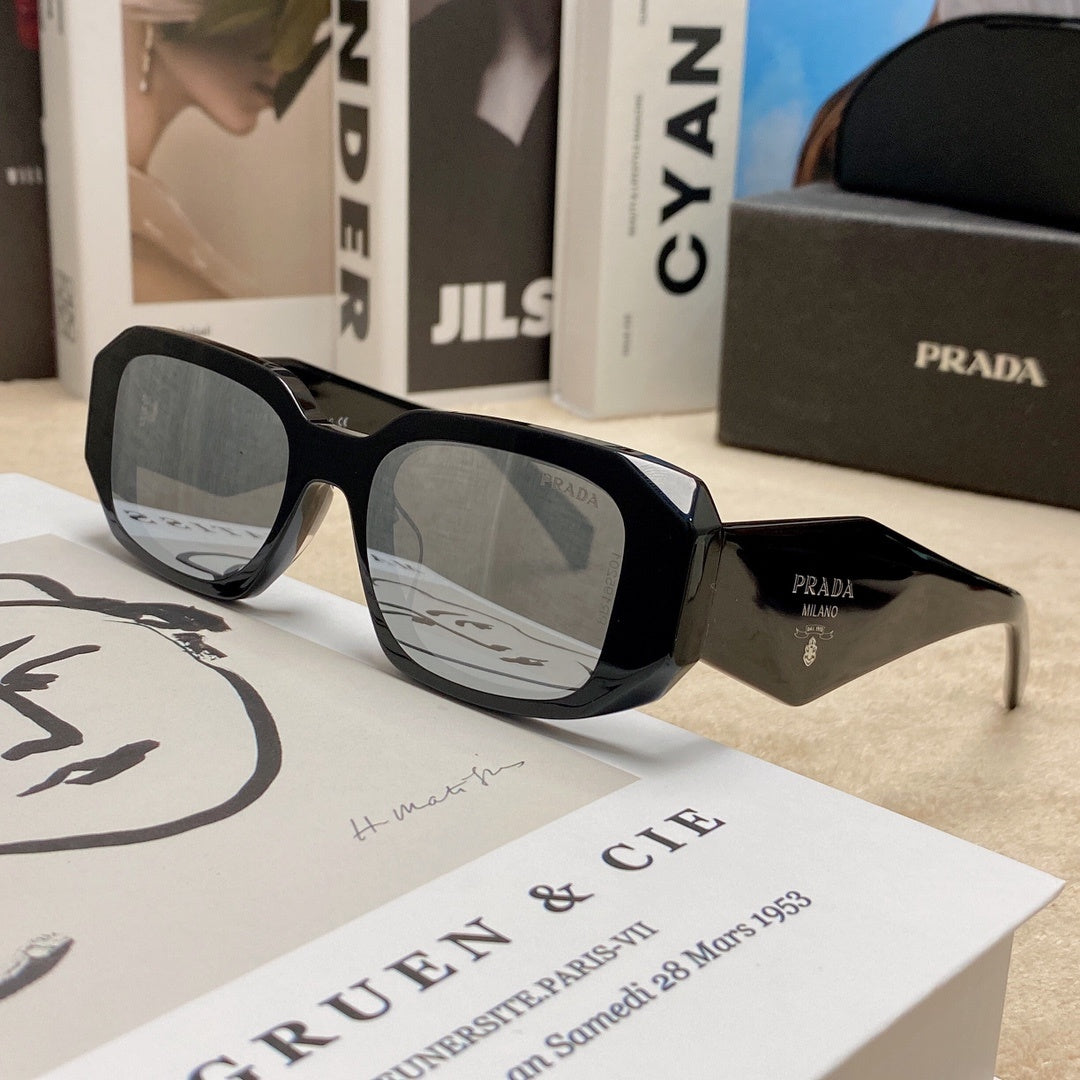 Translucent white Prada Milano square sunglasses