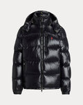 Black Polo puffer jacket front view